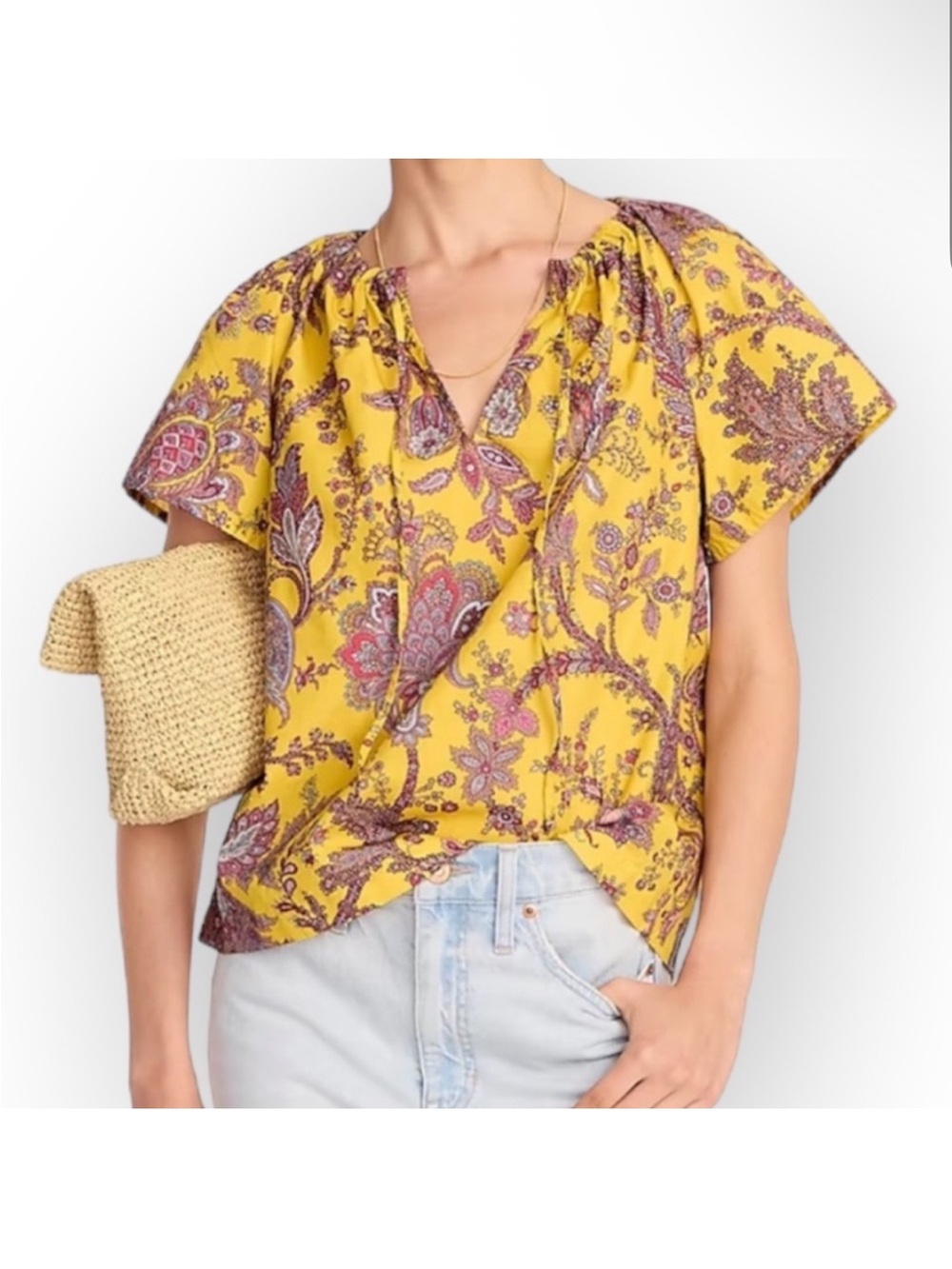 J. Crew Collection Tie-neck Cotton Poplin Top In Ratti® Golden Paisley